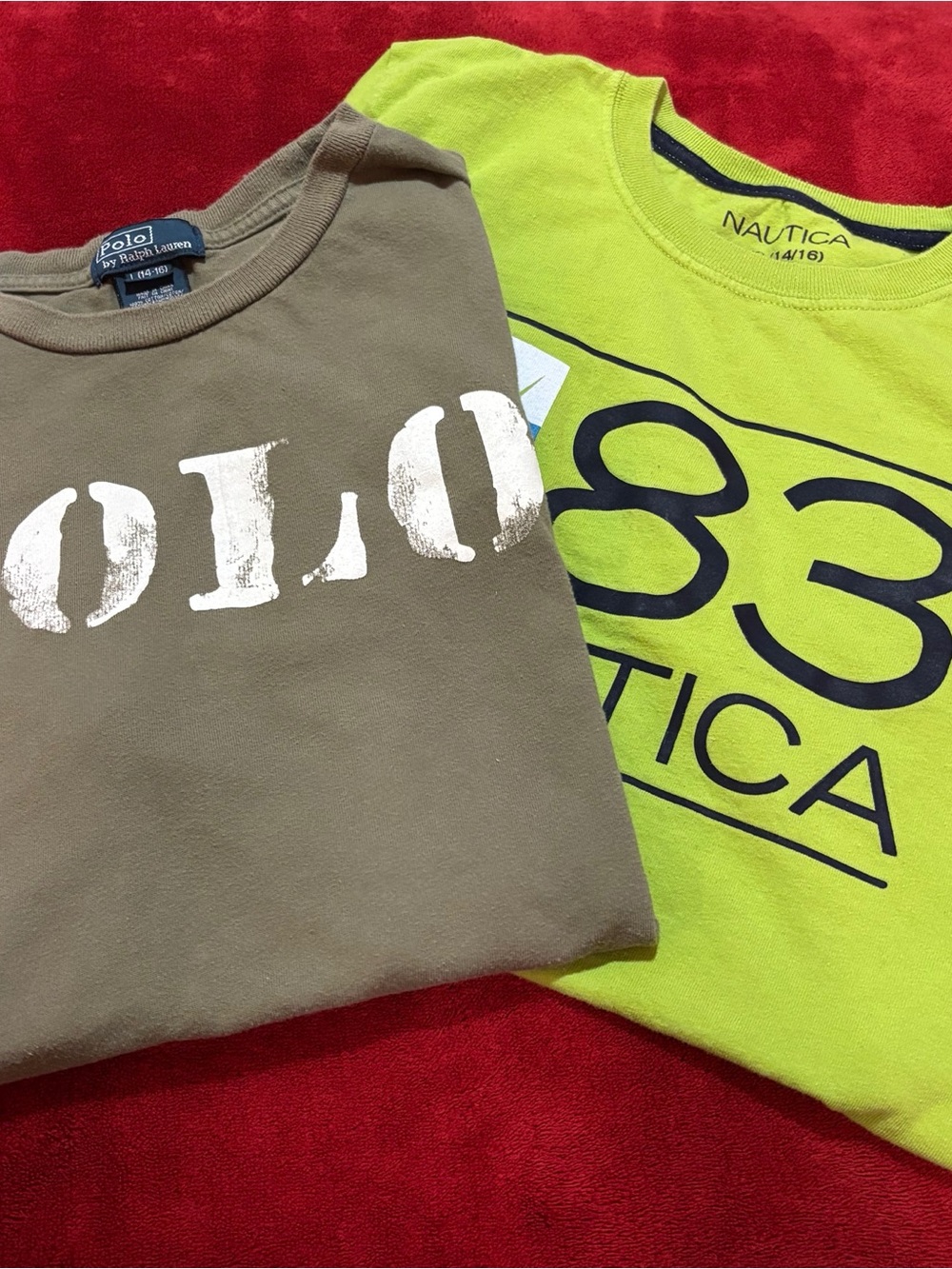 Nautica Lime Green Graphic Tee & Polo Tee